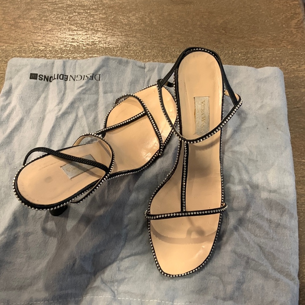 Vera Wang T strap with rhinestones